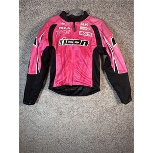 ICON Hooligan 2 Threshold Pink Mesh Motorcycle Jacket SM w/ Armor 2011